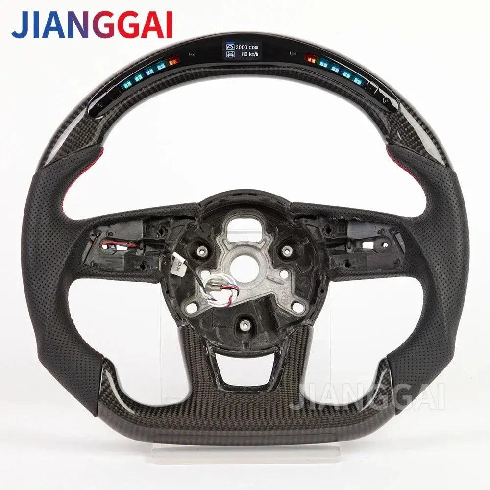 Led Carbon Fiber Steering Wheel For Audi RS3 RS4 RS5 S3 S4 S5 A3 A5 A4 2016-2021 Sport Steering Wheel Start Buttons Paddles - Auto Part Pro Switzerland