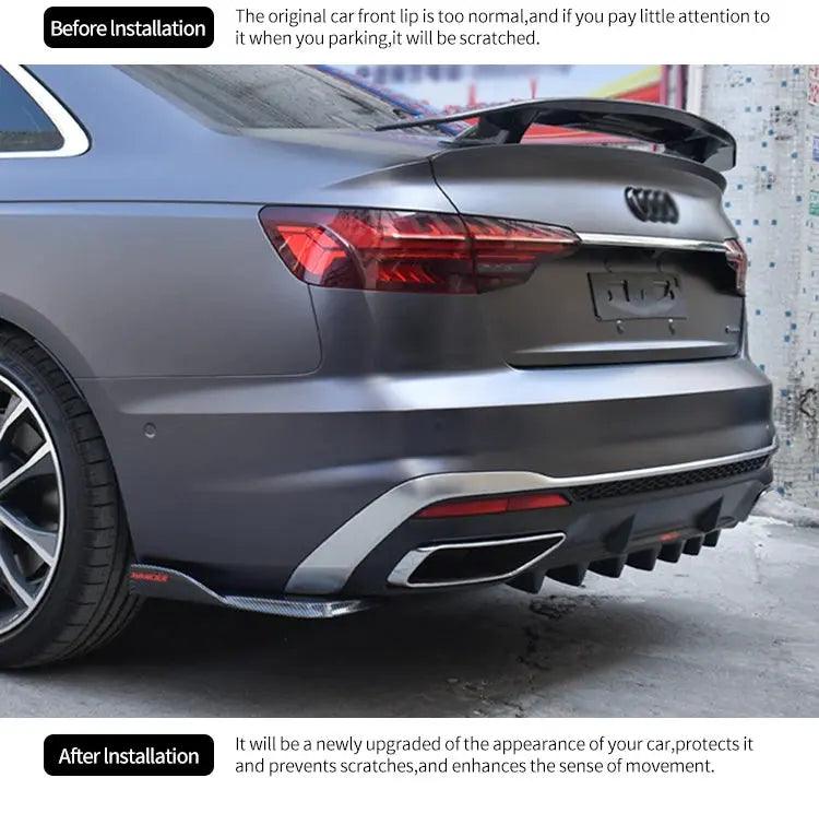 Audi A4 2017-2022 Rear Bumper Diffuser Shark Fin Spoiler Kit ABS - Auto Part Pro Switzerland