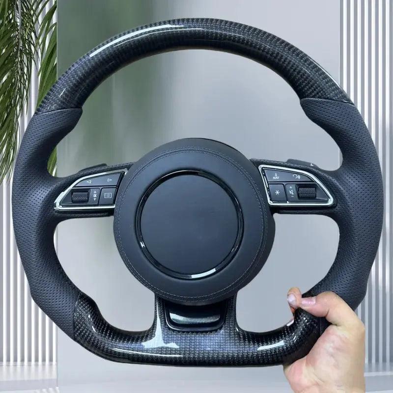 Customized Carbon Fiber Leather Steering Wheel Assembly For Audi RS A3 A4L A5 A6L Q5 Q7 A7 Q2 Q3 S4 S5 S7 8V B8 C7 - Auto Part Pro Switzerland