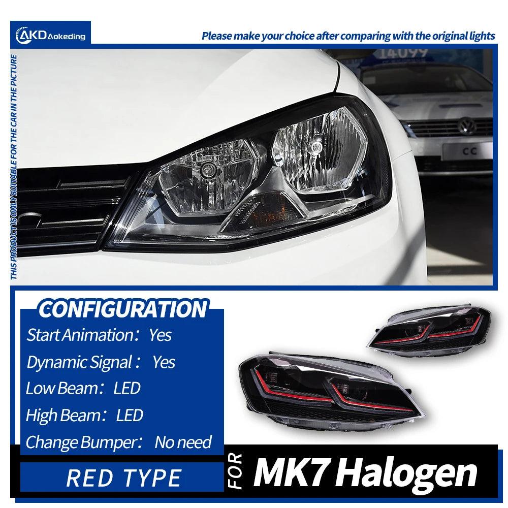 AKD Car Styling for VW Golf 7 MK7 LED Headlight 2013-2016 Golf7 DRL Dynamic Signal Head Lamp Projector Automotive - Auto Part Pro Switzerland