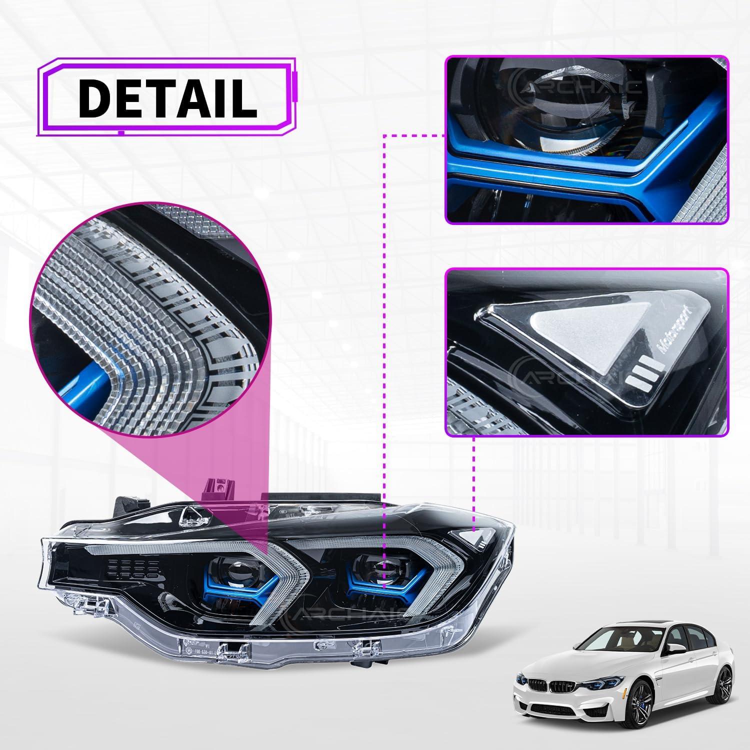 Archaic LED Headlights Compatible with BMW 3 Series F30 F31 2012-2015, Front Lights with Sequential Turn Signals, for OEM Xenon - Auto Part Pro Switzerland