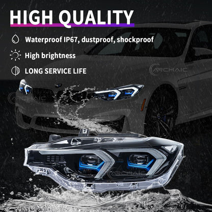 Archaic LED Headlights Compatible with BMW 3 Series F30 F31 2012-2015, Front Lights with Sequential Turn Signals, for OEM Xenon - Auto Part Pro Switzerland