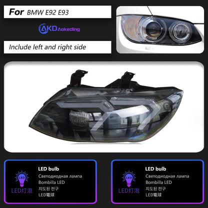 AKD Head Lamp for BMW E92 LED Headlight 2011-2013 Headlights E92 330I 335I DRL Turn Signal High Beam Angel Eye Projector Lens - Auto Part Pro Switzerland