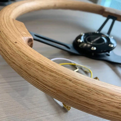 American Black Walnut Solid Wood Log Wind Steering Wheel Retro Volkswagen Porsche Steering Wheel - Auto Part Pro Switzerland