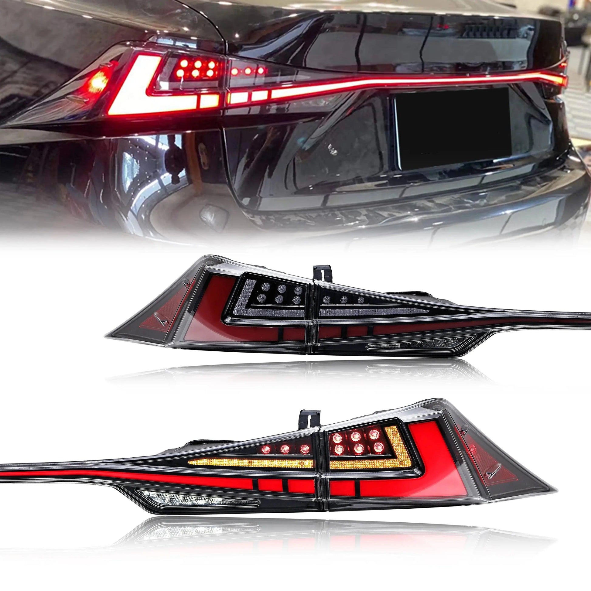 LED Tail Lights for Lexus IS250 IS300 IS350 IS200t ISF 2013-2020 Start Up Animation Sequential Facelift Lamps - Auto Part Pro Switzerland