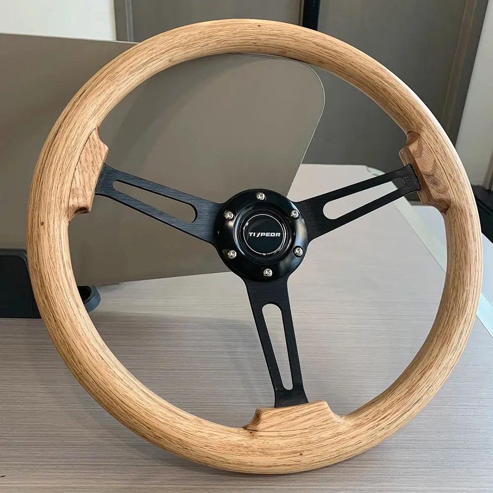 American Black Walnut Solid Wood Log Wind Steering Wheel Retro Volkswagen Porsche Steering Wheel - Auto Part Pro Switzerland