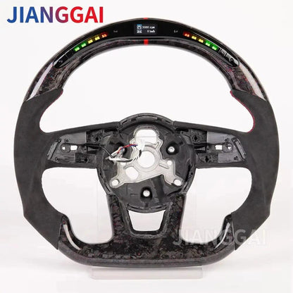 Led Carbon Fiber Steering Wheel For Audi RS3 RS4 RS5 S3 S4 S5 A3 A5 A4 2016-2021 Sport Steering Wheel Start Buttons Paddles - Auto Part Pro Switzerland