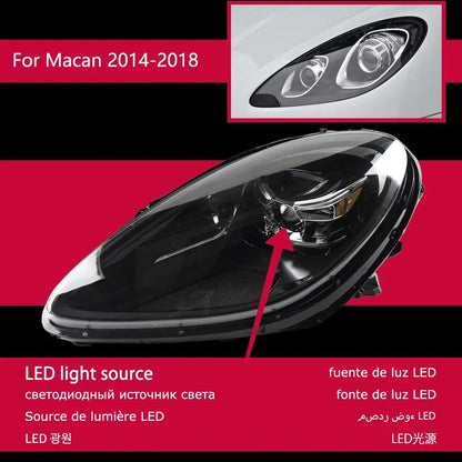 Car Styling Headlights for Macan LED Headlight 2014-2018 Head Lamp DRL H7 Signal Projector Lens Automotive Accessories - Auto Part Pro Switzerland