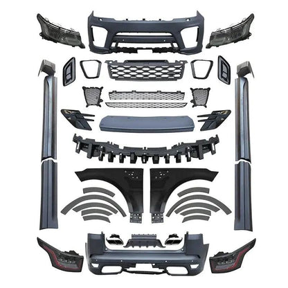 Top quality PP plastic Body kit for Range Rover Sport L494 2014-2017 upgrade to 2020 SVR style bumper fender headlight - Auto Part Pro Switzerland