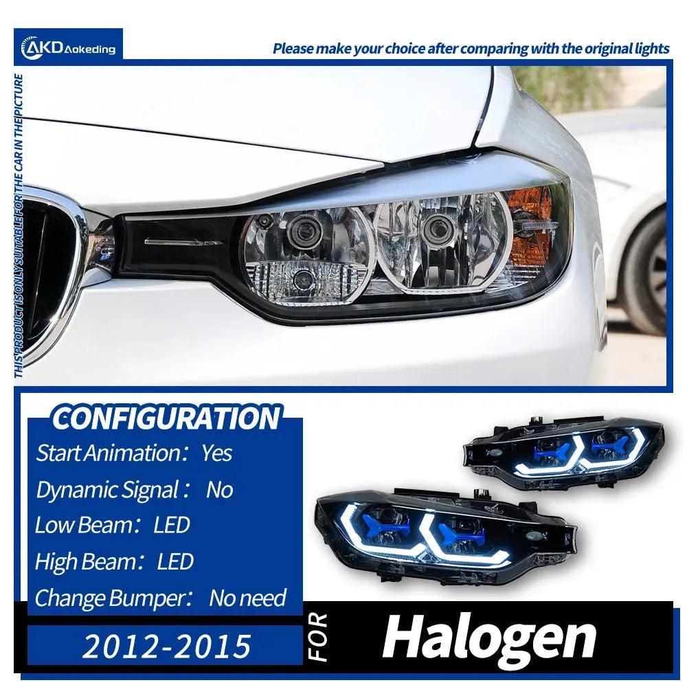 AKD Head Lamp for BMW F30 F35 LED Headlight 2013-2019 Headlights 320i 325i DRL Turn Signal High Beam Angel Eye Projector Lens - Auto Part Pro Switzerland