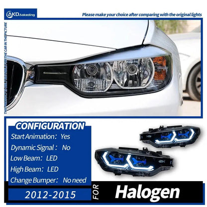 AKD Head Lamp for BMW F30 F35 LED Headlight 2013-2019 Headlights 320i 325i DRL Turn Signal High Beam Angel Eye Projector Lens - Auto Part Pro Switzerland