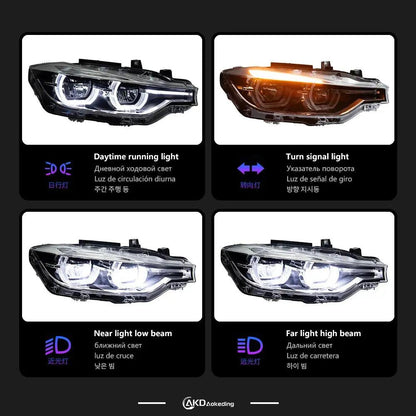 Car Styling Head Lamp for BMW F30 Headlights 2012-2019 F35 LED Headlight 320i 318i 325i DRL Angel Eye Automotive Accessories - Auto Part Pro Switzerland