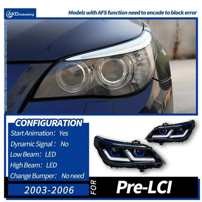 AKD Car Styling Head Lamp for BMW E60 Headlights 2003-2009 523i 530i Angel Eye LED Headlight DRL Hid Bi Xenon Auto Accessories - Auto Part Pro Switzerland