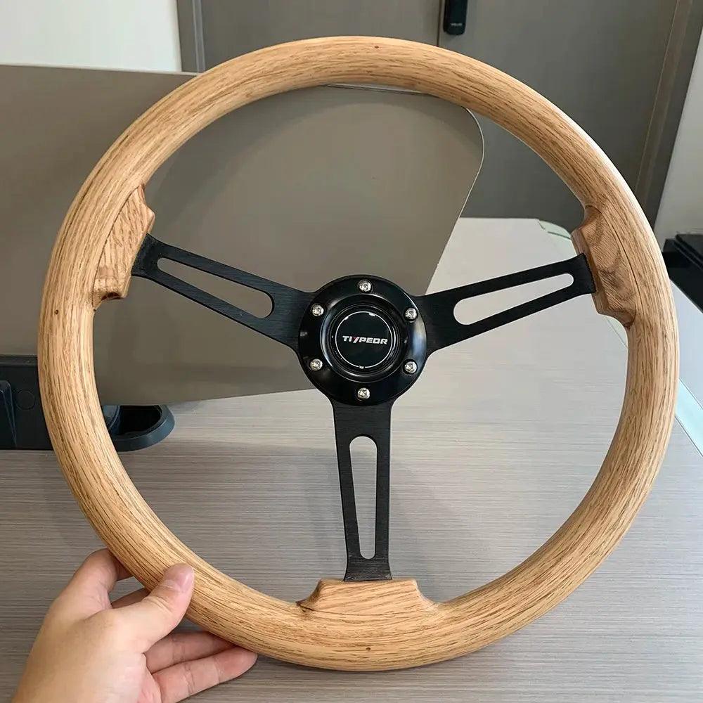 American Black Walnut Solid Wood Log Wind Steering Wheel Retro Volkswagen Porsche Steering Wheel - Auto Part Pro Switzerland