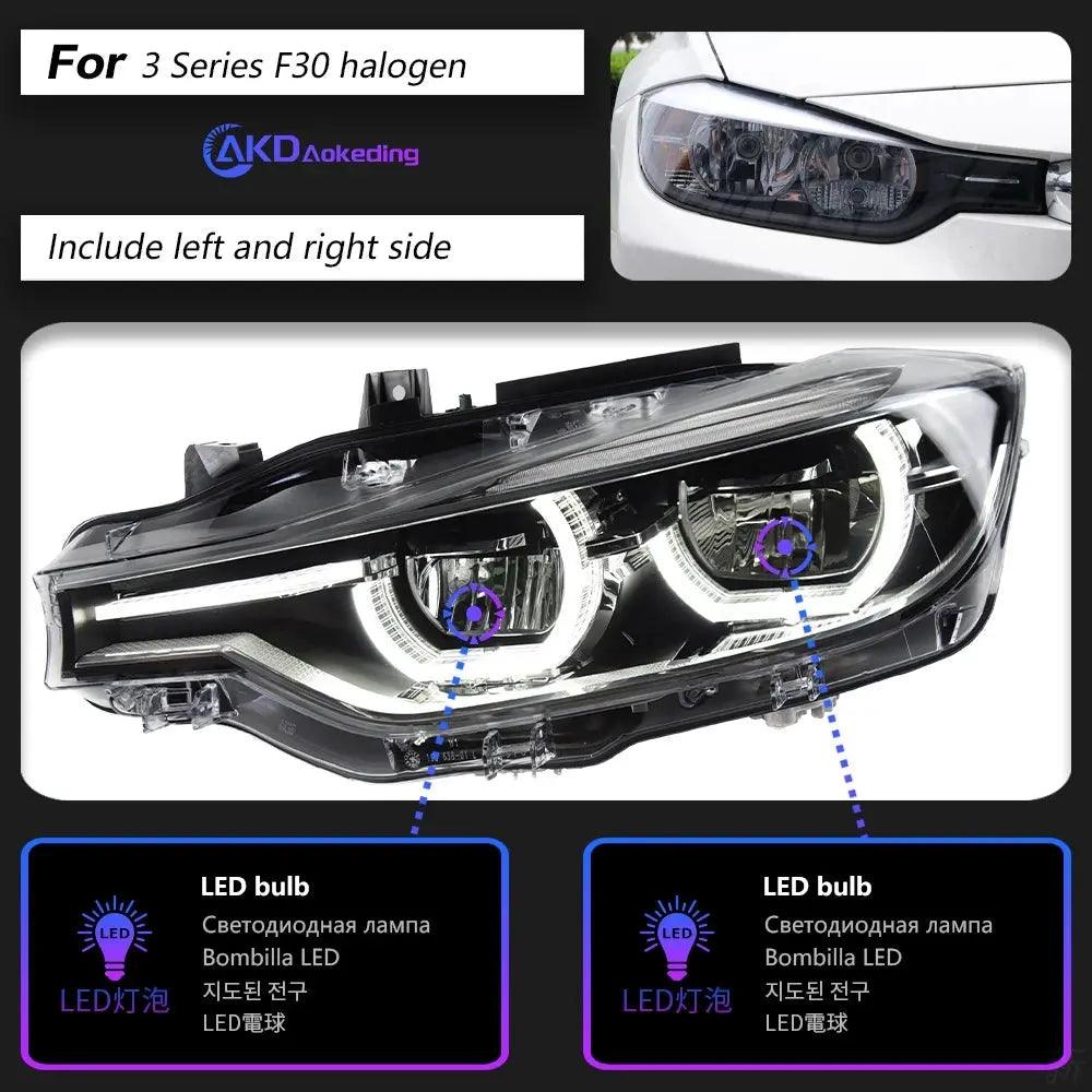 Car Styling Head Lamp for BMW F30 Headlights 2012-2019 F35 LED Headlight 320i 318i 325i DRL Angel Eye Automotive Accessories - Auto Part Pro Switzerland