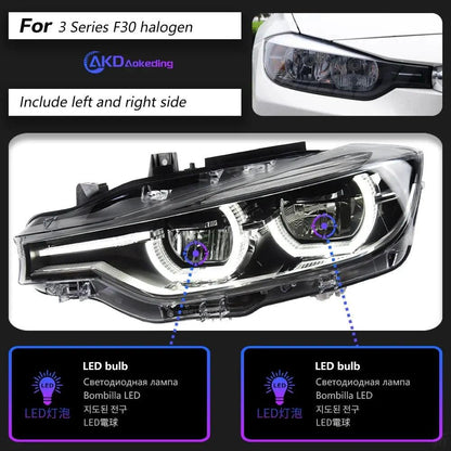Car Styling Head Lamp for BMW F30 Headlights 2012-2019 F35 LED Headlight 320i 318i 325i DRL Angel Eye Automotive Accessories - Auto Part Pro Switzerland
