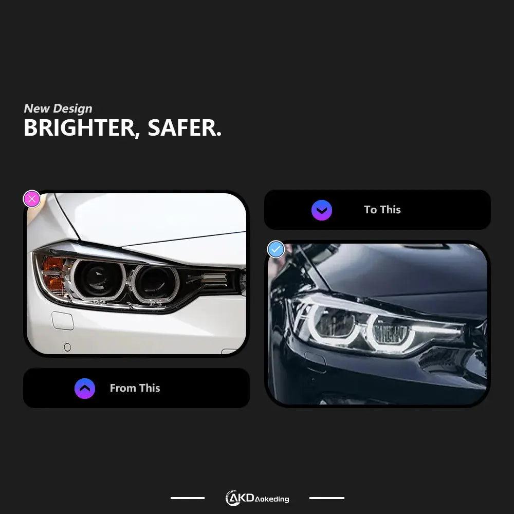 Car Styling Head Lamp for BMW F30 Headlights 2012-2019 F35 LED Headlight 320i 318i 325i DRL Angel Eye Automotive Accessories - Auto Part Pro Switzerland