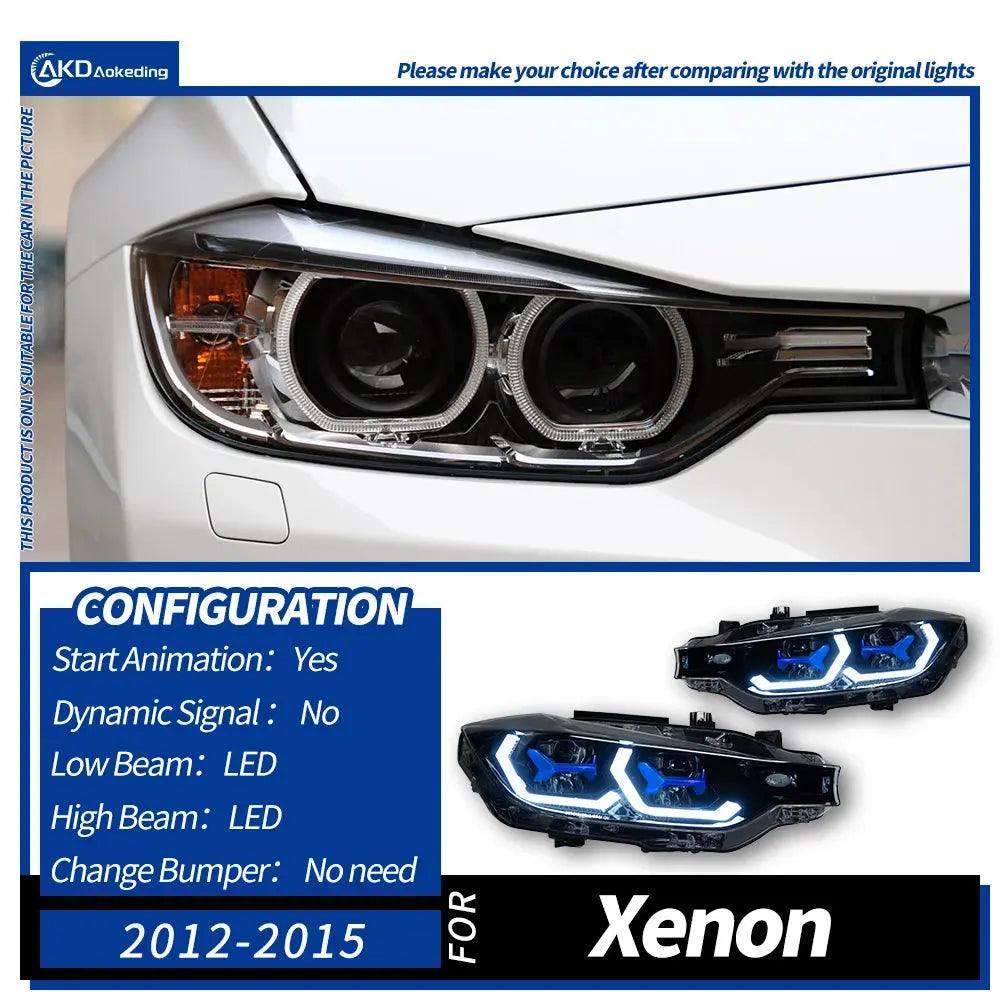 AKD Head Lamp for BMW F30 F35 LED Headlight 2013-2019 Headlights 320i 325i DRL Turn Signal High Beam Angel Eye Projector Lens - Auto Part Pro Switzerland