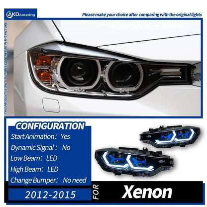 AKD Head Lamp for BMW F30 F35 LED Headlight 2013-2019 Headlights 320i 325i DRL Turn Signal High Beam Angel Eye Projector Lens - Auto Part Pro Switzerland