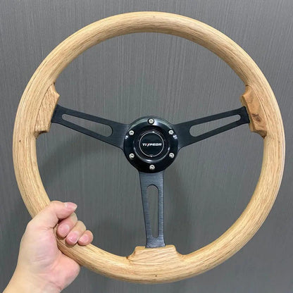 American Black Walnut Solid Wood Log Wind Steering Wheel Retro Volkswagen Porsche Steering Wheel - Auto Part Pro Switzerland