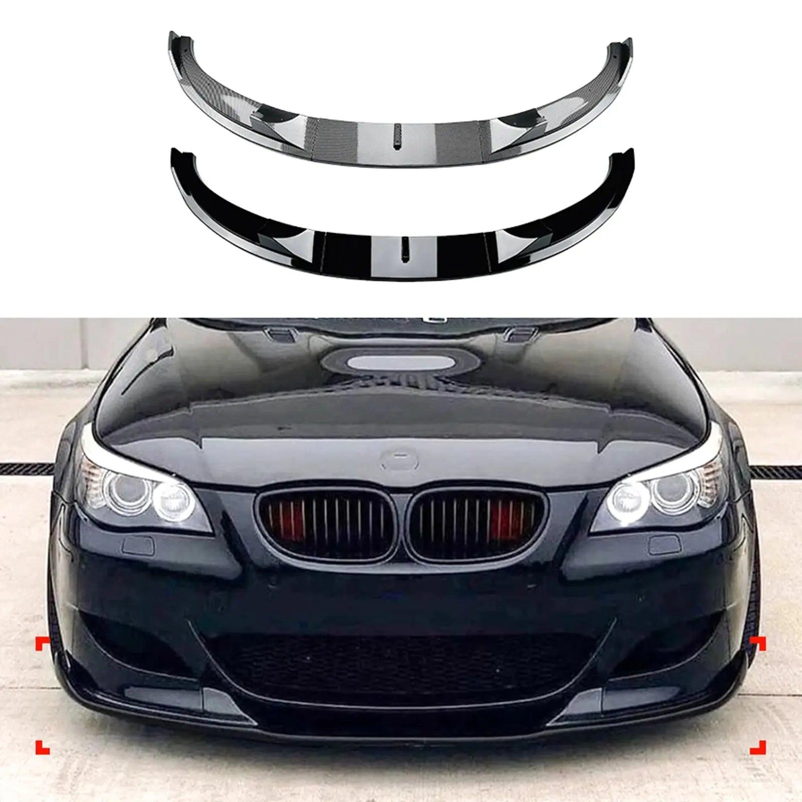 BMW 5 Series E60 E61 M5 2005-2010 Front Bumper Spoiler Lip Carbon Fiber Look/Gloss Black Car Lower Splitter Body Kit Blade - Auto Part Pro Switzerland