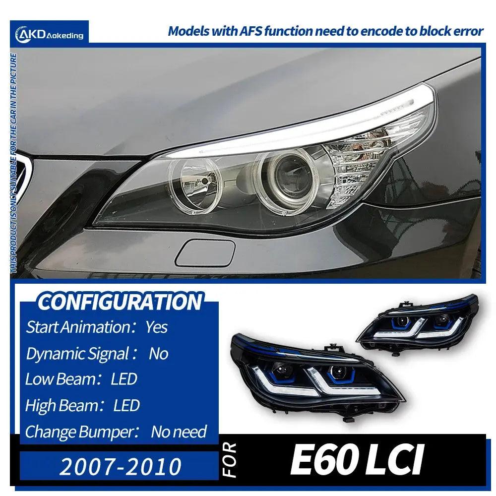 AKD Car Styling Head Lamp for BMW E60 Headlights 2003-2009 523i 530i Angel Eye LED Headlight DRL Hid Bi Xenon Auto Accessories - Auto Part Pro Switzerland