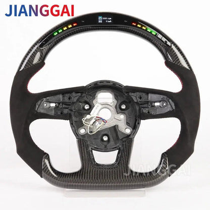 Led Carbon Fiber Steering Wheel For Audi RS3 RS4 RS5 S3 S4 S5 A3 A5 A4 2016-2021 Sport Steering Wheel Start Buttons Paddles - Auto Part Pro Switzerland