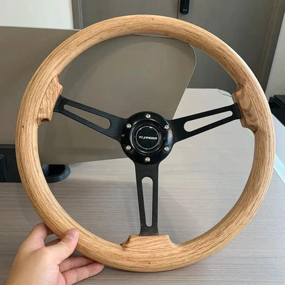 American Black Walnut Solid Wood Log Wind Steering Wheel Retro Volkswagen Porsche Steering Wheel - Auto Part Pro Switzerland